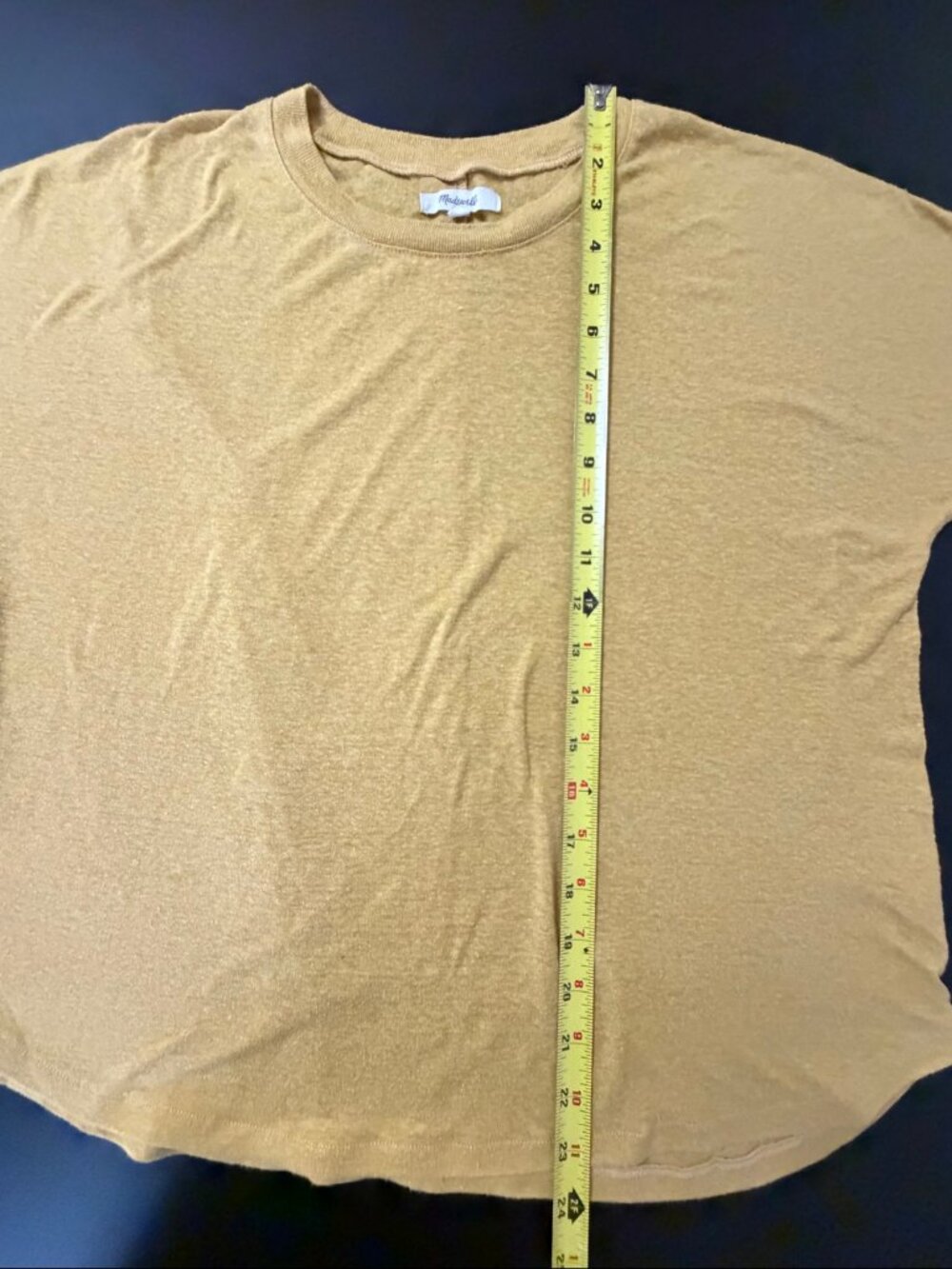 Madewell Boxy Tee Hemp Blend Tan Mustard Women's M